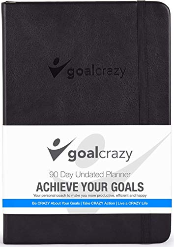 Goal Crazy Undated Planner - 90 Day Guided Journal, Weekly Organization, Productivity Habit