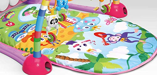 Muziek belevenisdeken met speelboog en piano, speeldeken, kruipdeken, speelmat, babydeken (roze) - Afbeelding 5