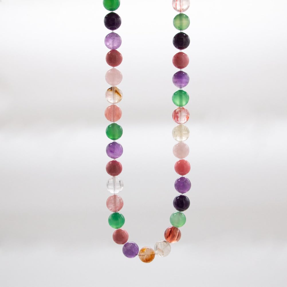 Collar de Piedras Preciosas Naturales con Mezcla de Cristales de 7 Chakras Amatista, Cuarzo Rosa, Cuarzo Transparente y aventurina cornalina para Proteger el Equilibrio energético