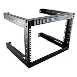 Kenable Assured | Wall Mount 19-Inch Open Frame Server Rack | 2U, 4U, 6U Network & AV Equipment Rack with 300-500mm Adjustable Depth Rails | Heavy-Duty Steel for Patch Panel & Switch (6U)