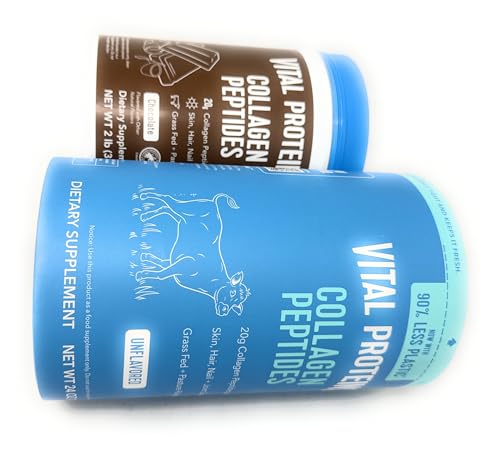 Vital Proteins Collagen Peptides Powder, Promotes Hair, Nail, Skin, Bone and Joint Health, UNFLAVORED 24OZ & Chocolate 32OZ (Variety) - Thumbnail 6