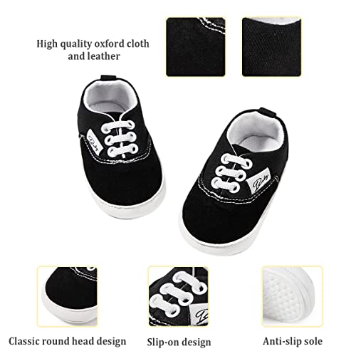 Image of Infant Baby Boys Girls Canvas Sneaker Toddler Slip On Anti Skid Newborn First Walkers Candy Shoes for 0-18 Months