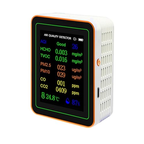 臭気測定器 空気質検出器 PM2.5 PM10 パーティクルカウンター CO CO2 温度湿度テスター 継続使用(White 10 in 1)