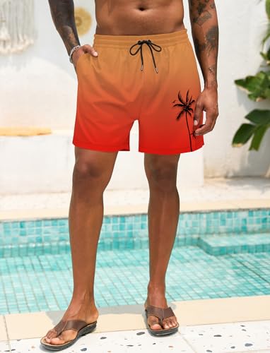 Lzzidou Men Swim Trunks with Mesh Liner 5 Inch Inseam Board Shorts Quick Dry Bathing Suit2