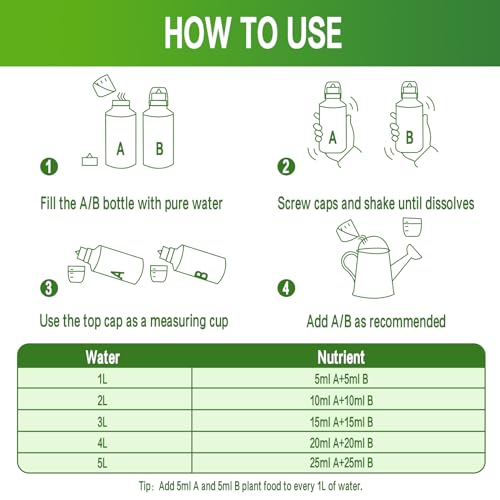 Nutrientes Hidropónicos 800 ml A y B para Plantas miniatura 3