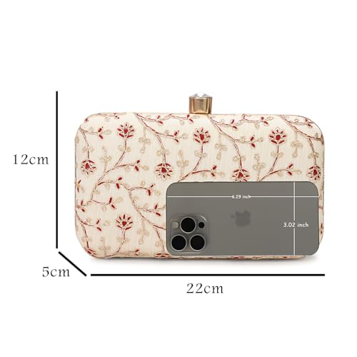 Image of LONGING TO BUY Hand Crafted Designer Box Clutch - Zari Embroidery For Women