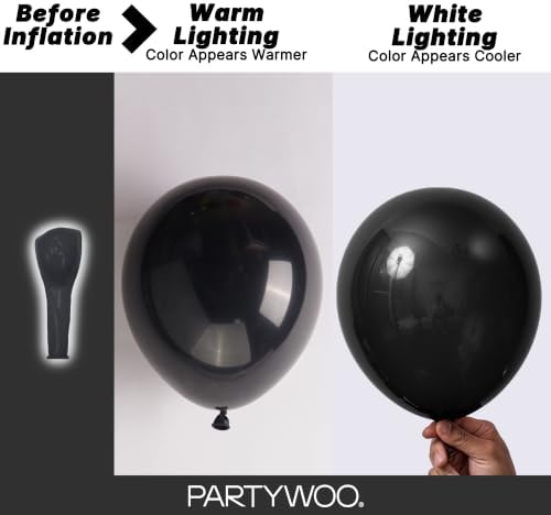 PartyWoo Black Balloons 50 pcs 12 Inch Latex Helium Matte Black Balloons for Baby Shower Birthday Graduation Casino Race Car Anniversary Retirement Pirate Gaming Theme Party Decorations Black-Y18 - 2