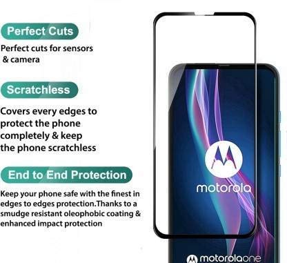 Image of Screen Protector for Motorola Moto One Fusion Plus Tempered Glass Edge-to-Edge 6D Screen Guard With Installation Kit-(Black)
