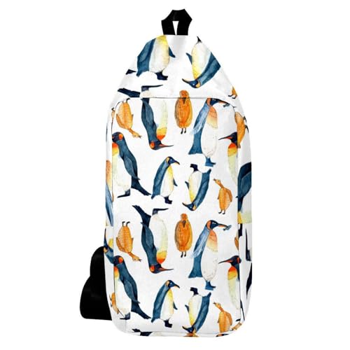 Sac à dos à bandoulière pingouins et poussins - Sac de voyage multicolore compact 16x36cm
