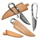 Toferner Couteau à lame fixe de Couteau en acier Celtic - forgé à la main - Lame pointu...