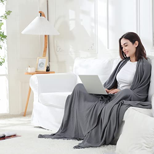 Vhome Cooling Blankets For Hot Sleepers, 100% Bamboo Summer Blanket For Adults Kids, Lightweight Breathable Throw Can Keep Body Cool For Night Sweats, For Bed Sofa And Everywhere Dark Grey 79''X91'' #TOP1