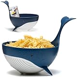 Peleg Design Pastail Medium Pasta Colander β Fun Whale-Shaped Plastic Colander for Draining Pasta (Up to 3 Servings), Vegetables, and Fruit