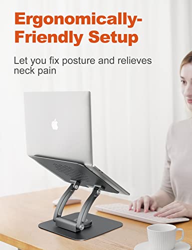Tounee-Swivel-Laptop-Stand-for-Desk-Adjustable-Computer-Stand-Laptop-Holder-with-360-Rotating-Base-Ergonomic-Laptop-Riser-Compatible-with-MacBook-Air-Pro-All-Laptop-10-16-Gray