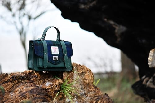 Image of Islander Harris Tweed Mini Satchel, Handbag for Women, Flap and Microfiber Leather