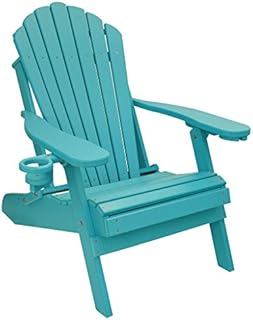 Outer Banks Deluxe Oversized Poly Lumber Folding Adirondack Chair (Aruba Blue)