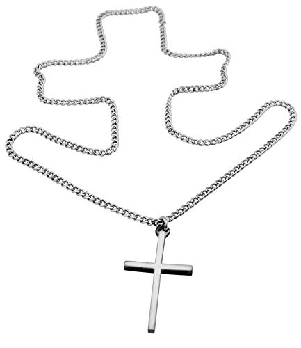Pewter Cross Pendant Necklace, 24" Endless Chain4