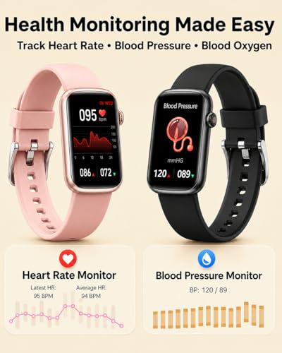 Image of MorePro Health Fitness Tracker, 24 /7 Heart Rate Monitor with Blood Pressure, Blood Oxygen, Sleep Tracking, IP68 Waterproof Activity Trackers with Step Counter, Compatible with iOS Android