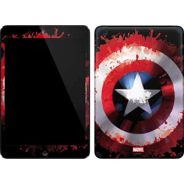 Skinit Decal Tablet Skin Compatible with iPad Mini (1st & 2nd Gen) - Officially Licensed Marvel Captain America Star Shield Design