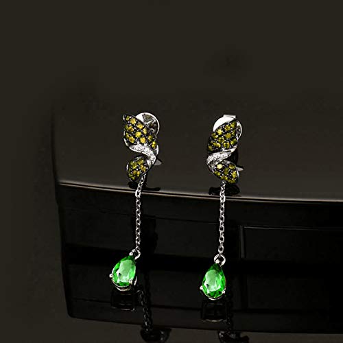 Boucles papillon chaîne argent et zirconium vert pour vos soirées - 4
