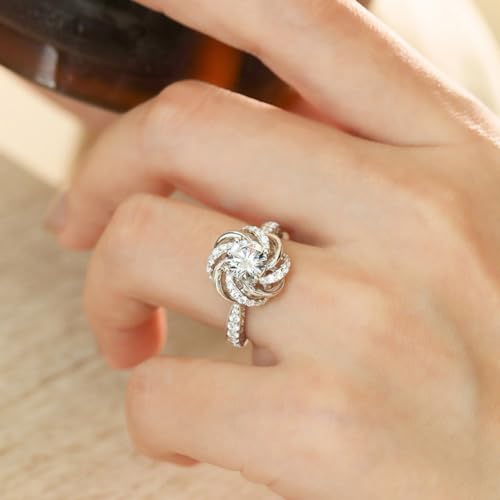 Brand Adjustable Moissanite & Diamond Women's Engagement Rings - Solitaire & Promise - Wedding & Daily Wear - Size Available2