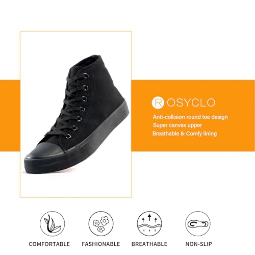 rosyclo Women's High Top Canvas Sneakers Fashion Lace-up Classic Casual Walking Shoes3