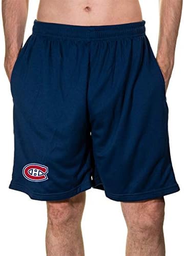 Calhoun NHL Men's Team Logo Air Mesh Shorts (Montreal Canadiens, Medium)