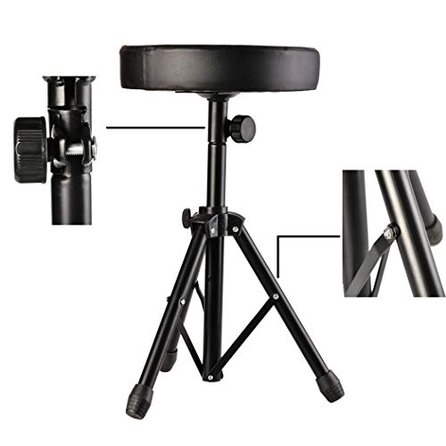 Aceshin Drum Throne Height Adjustable Stool - Padded Seat Portable Folding Drum Chair,Tripod Drum Stool With Anti-Slip Feet For Adults Kids Drummers. #TOP4