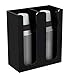 Richboom Acrylic Coffee Cup and Lid Storage Organizer Holder, 2 Compartments, Black
