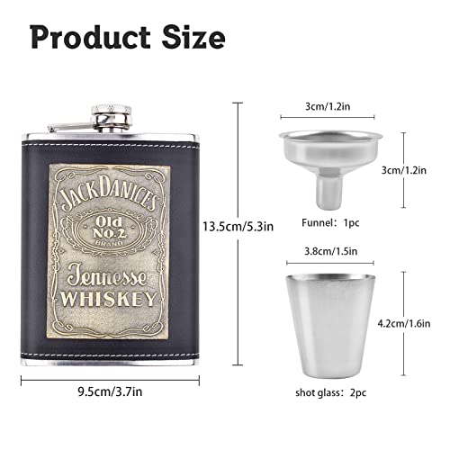 8 Oz Hip Flask Gift Set With Gifts Box, Hip Flasks For Liquor For Men With Funnel And 2 Cups, Stainless Steel Flasks Set For Outdoor Activities Wedding Party #TOP1