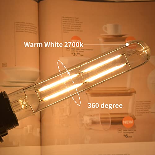 Klarlight Edison T10 Vintage Filament Bulb 6 Watt Dimmable E26 Led Tube Light Bulbs 60W Incandescent T10 Replacement Light For Home Decorative Showcase Bedside Lamp Lighting (3-Pack) #TOP4