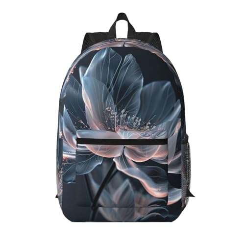 Sac à dos d'école confortable EdWal noir avec motif floral 3D pour transporter ses affaires.