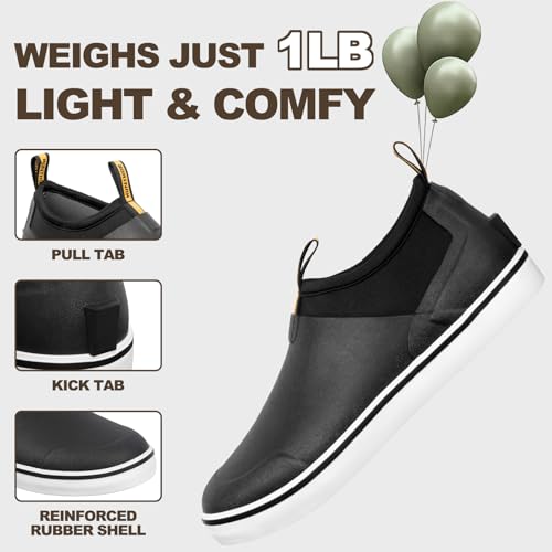 Deck Shoes Waterproof Rubber Boots with Non-Slip Rain Shoes for Fishing, Boating, Gardening, Walking - for Men3