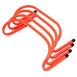 Trademark Innovations 6″ Soccer Training Adjustable Agility Speed Hurdles (Set of 4, Orange)