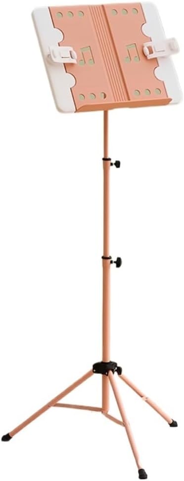 Music Stand Music Rack Liftable Foldable Large Music Rack Guitar Violin Music Rack General Rack Guzheng Music Rack Sheet Music Stand(Pink)