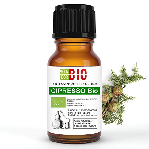 Cyprès Bio Huile Essentielle 100% Pure 10 ml - Aromatherapie Thérapeutique Alimentaire - Laborbio