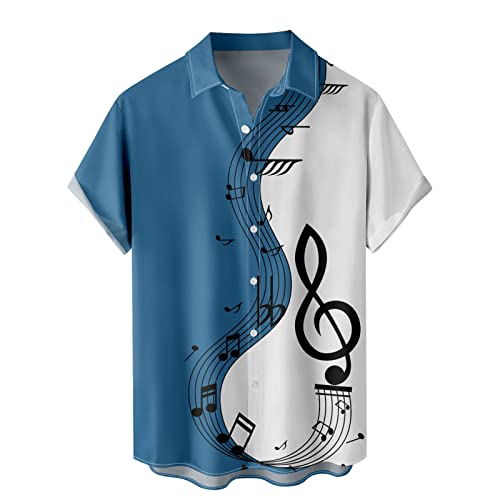Chemise patchwork hommes imprimé musique pour vibrer au rythme de l'été