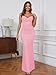 Capuffy Women's Spaghetti Straps Mermaid Maxi Dress Drape Neck Backless Elegant Evening Gown Wedding Guest Formal Dress 359(Pink,XS)