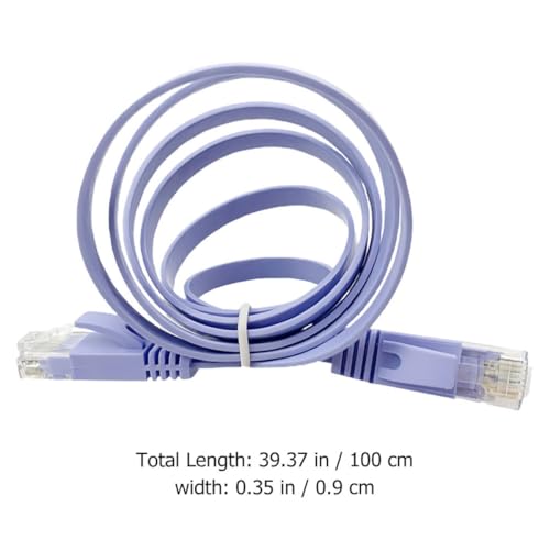 Image of Cat6 Ethernet Cable 1 Meter Flat LAN Network Cable Rj45 High-Speed Internet Cord for Router Computer and Gaming Devices