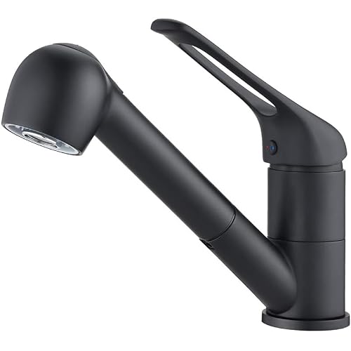 ZYCHSJXA Kitchen Taps Pull-Out Faucet Rotating Shower Hot and Cold Water Pipe Spray Black