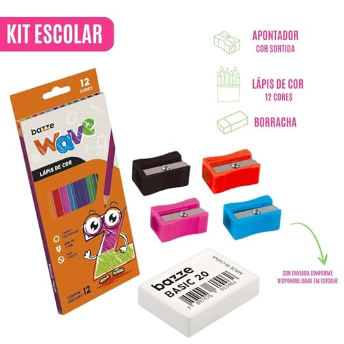 Kit Escolar Infantil, com Lancheira Térmica, Estojo C/Compartimento, Sanduicheira, Garrafa e Conjunt