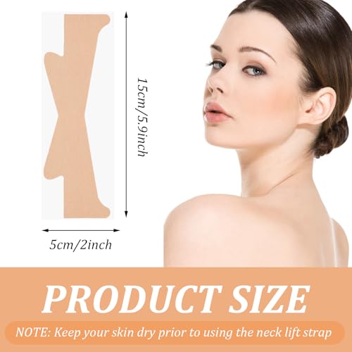 LLOUSSAK 20 peças de fita de pescoço de tom de pele, adesivos de rugas no pescoço, invisível, fita d