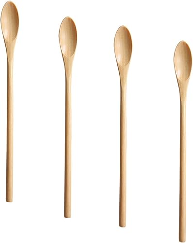 Miniatura 1 de Cuchara de cóctel de 4 piezas, cuchara mezcladora, cuchara de té helado, cuchara de café, cuchara de barra de mango largo, agitador de cóctel de