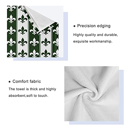 Hunter Green And White Fleur De Lis Towels Bathroom Sets, Sea Shells Summer Beach Towels 3-Piece 1 Bath Towel 1 Washcloth 1 Hand Towel,Bath Towel Set Of 3 Soft Multifuntion For Home Kitchen Hotel Gym #TOP3
