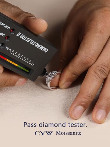 1.87 Carat Moissanite Three-Stone Rings for Women, Solid 925 Sterling Silver, Size 4-11, Wedding Bands Engagement Promise Aniversary Ring, Birthday Valentines Mothers Day Ideal Gift for Her4