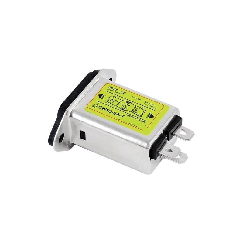 Single-Phase T-Socket AC 220V Anti-Interference CW1D-T1A 3A 6A 10A Power Supply Filter(CW1D-10A-T)