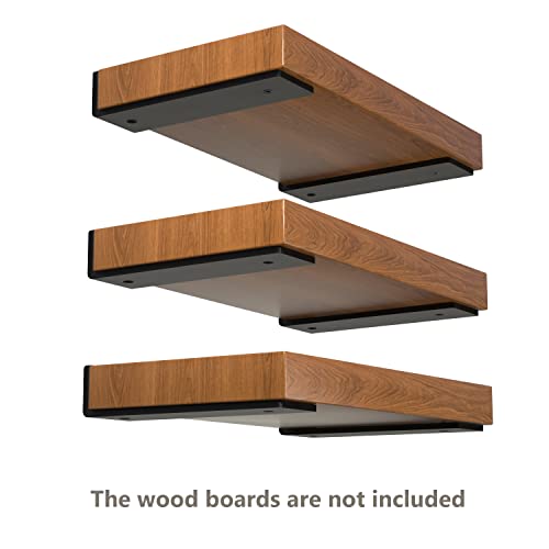 NEODROP 10 Inch Floating Shelf Brackets, Heavy Duty Hidden Bracket for Wall, Mantel, Bookshelves, Black Powder Coated Steel, 6-Pack by NEODROP - Image 6