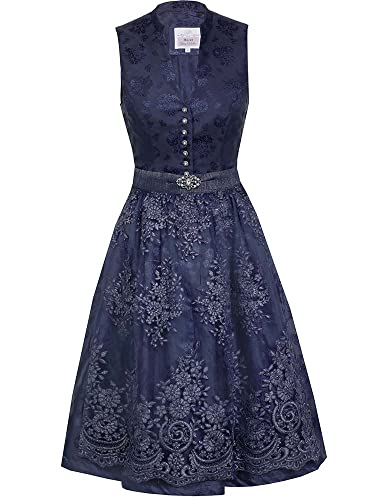Marjo Dirndl Lora 65er Länge dunkelblau | Knöpfe 65cm Rocklänge | Damen elegant Gr 40 Cover