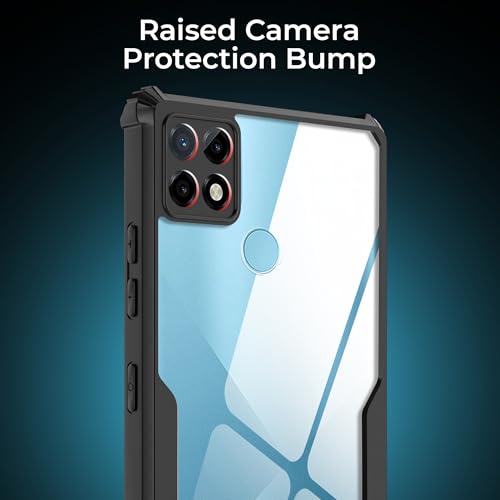 Image of A rtistque Clear Hard Transparent Acrylic Armor Back Cover Case for Realme C21 | Shockproof TPU Edge Protection | Slim Protective Design | Realme C21 Back Cover - Black