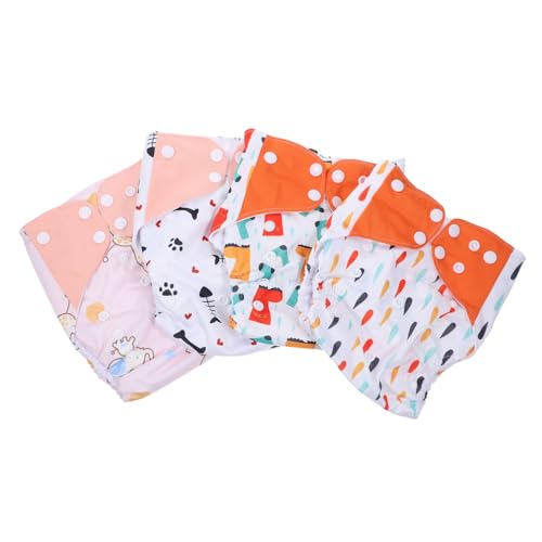 Kisangel 4 Piezas De Tela De Bolsillo Reutilizables Pañal De Bolsillo Lavable De Entrenamiento Para Pequeños Lavables Para Bebés Naranja Poliéster