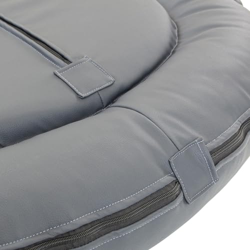 Wallace & Jones | Premium Hundebett Bolton Hundesofa 63x50 cm Hundecouch aus Kunstleder Hundebett für kleine Hunde, verdeckter Zipper, waschbar, rutschfest, dunkelgrau